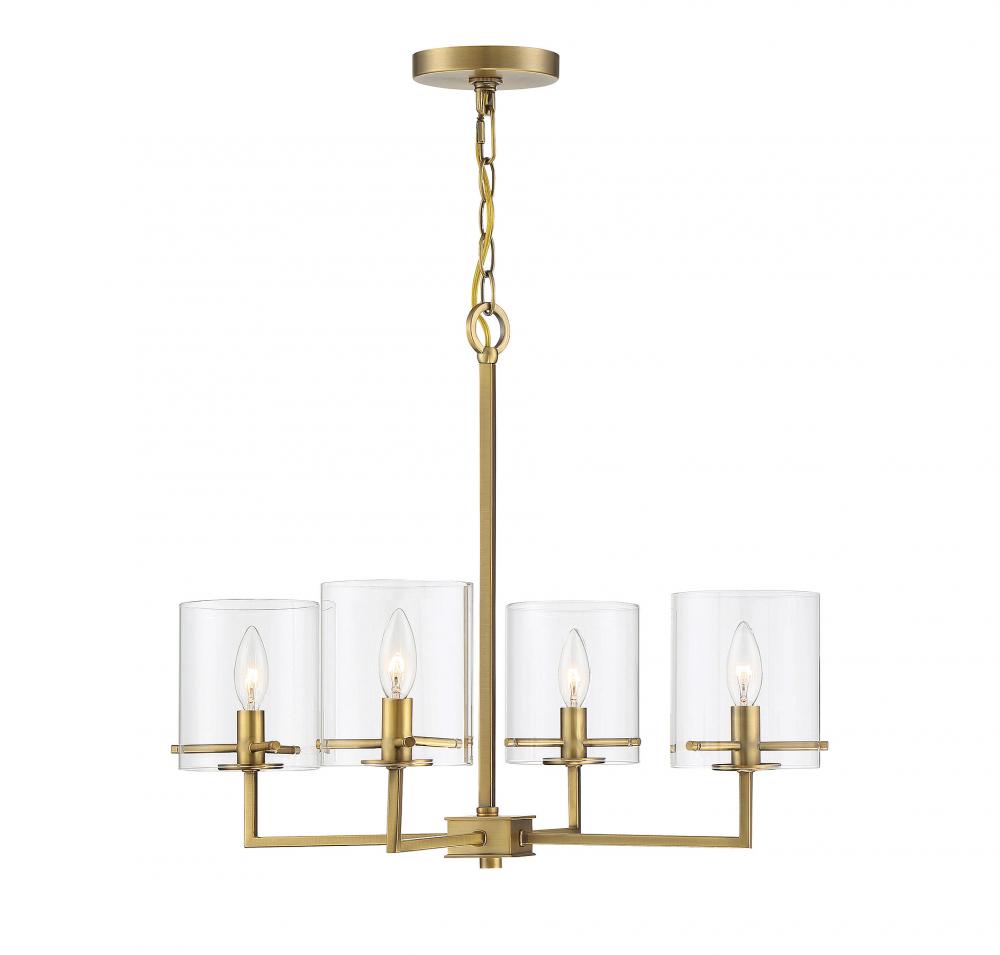 4 LT Chandelier in Natural Brass *M15