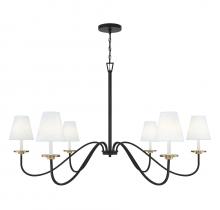 Savoy House Meridian CA M100106BNB - 6-Light Chandelier in Black with Natural Brass Accents