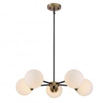 Savoy House Meridian CA M10011-79 - 5-Light Chandelier in Oil Rubbed Bronze with Natural Brass