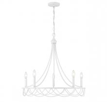 Savoy House Meridian CA M100118DW - 5-Light Chandelier in Distressed White