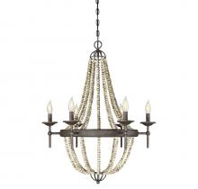 Savoy House Meridian CA M10039FS - 6-Light Chandelier in Fossil Stone