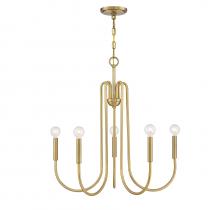 Savoy House Meridian CA M10066NB - 5-Light Chandelier in Natural Brass