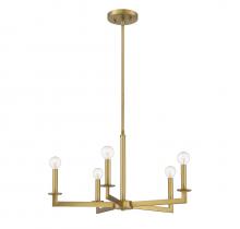 Savoy House Meridian CA M10069NB - 5-light Chandelier In Natural Brass