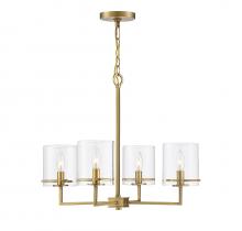 Savoy House Meridian CA M10076NB - 4 LT Chandelier in Natural Brass *M15