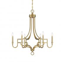 Savoy House Meridian CA M10083NB - 6-light Chandelier In Natural Brass