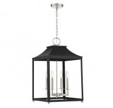 Savoy House Meridian CA M30009MBKPN - 4-Light Pendant in Matte Black with Polished Nickel