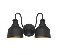 Savoy House Meridian CA M50047BK - 2-Light Outdoor Wall Lantern in Matte Black