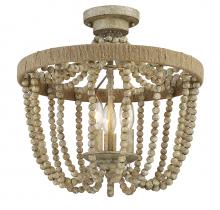 Savoy House Meridian CA M60002-97 - 3-Light Ceiling Light in Natural Wood with Rope