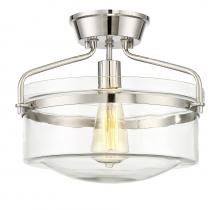 Savoy House Meridian CA M60011PN - 1-Light Ceiling Light in Polished Nickel