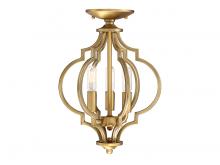 Savoy House Meridian CA M60055NB - 3-Light Convertible Semi-Flush or Pendant in Natural Brass