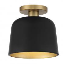 Savoy House Meridian CA M60067MBKNB - 1-Light Ceiling Light in Matte Black with Natural Brass