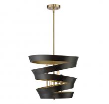 Savoy House Meridian CA M70009-46 - 4-Light Pendant in Matte Black with Gold