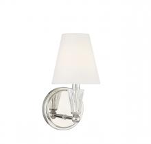 Savoy House Meridian CA M90102PN - 1-Light Wall Sconce in Polished Nickel
