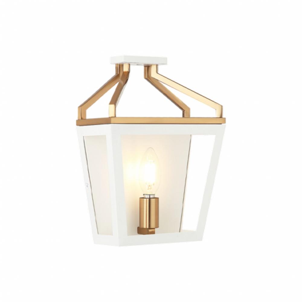 Mavonshire White + Aged Gold Brass Wall Sconce