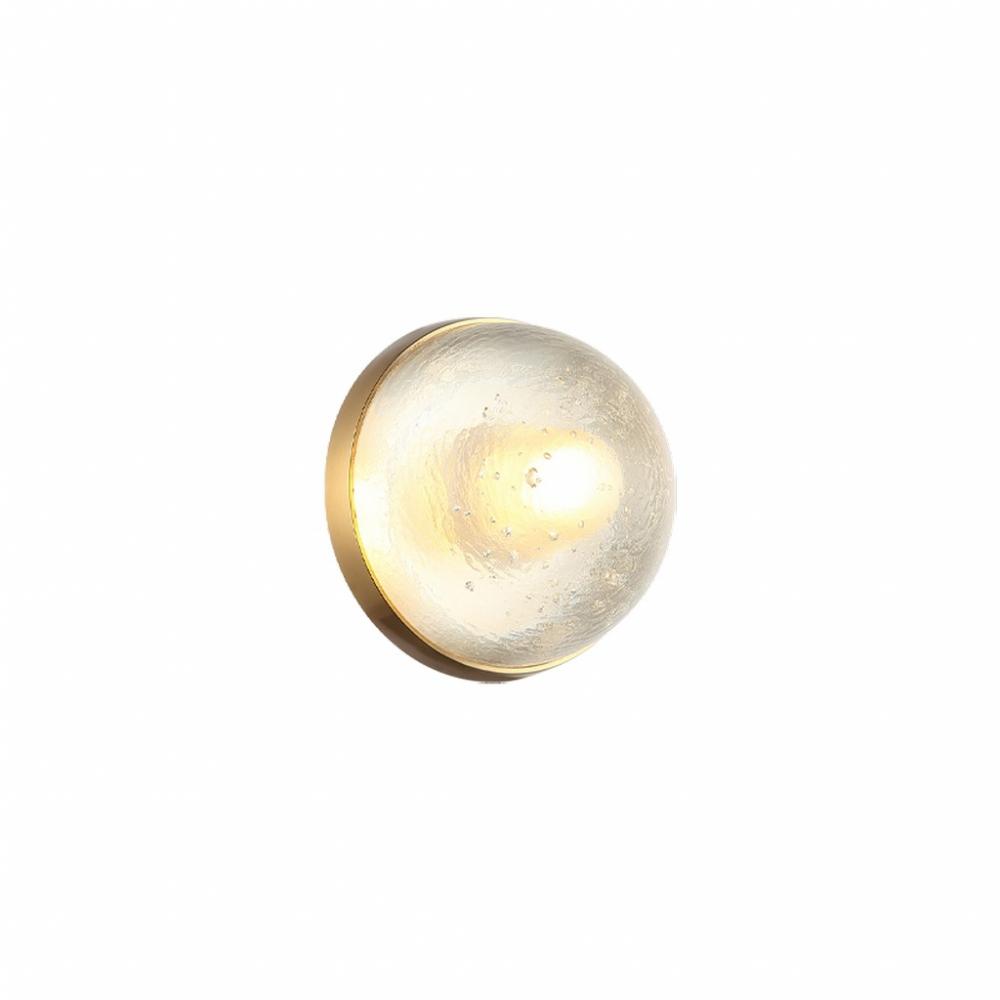 1LT 4.3" "Misty" Aged Gold Wall Sconce / Glass Shade G9 5W