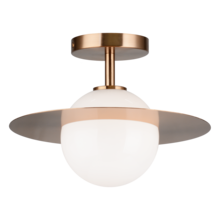 Matteo Lighting X60401AGOP - Saturn Aged Gold Brass + Opal Glass Flush Mounts