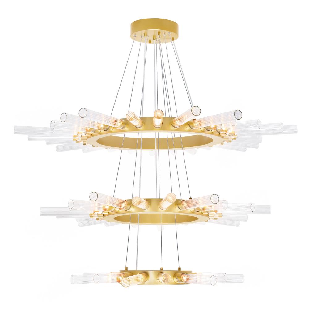 Collar 63 Light Chandelier With Satin Gold Finish