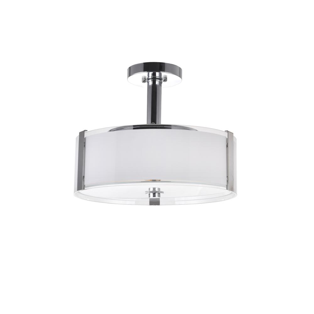 Lucie 3 Light Drum Shade Chandelier With Chrome Finish