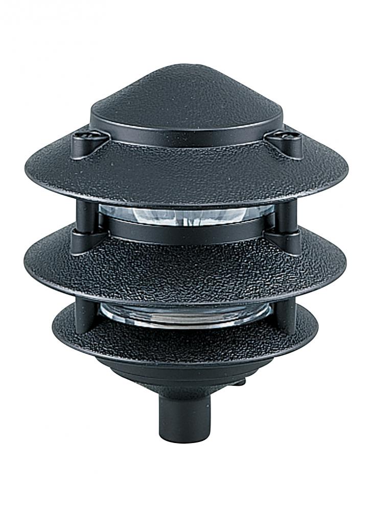 Landscape Lighting transitional 1-light outdoor exterior path in black finish with clear glass diffu