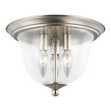 Generation Lighting 7514503-962 - Belton transitional 3-light indoor dimmable ceiling flush mount in brushed nickel silver finish with