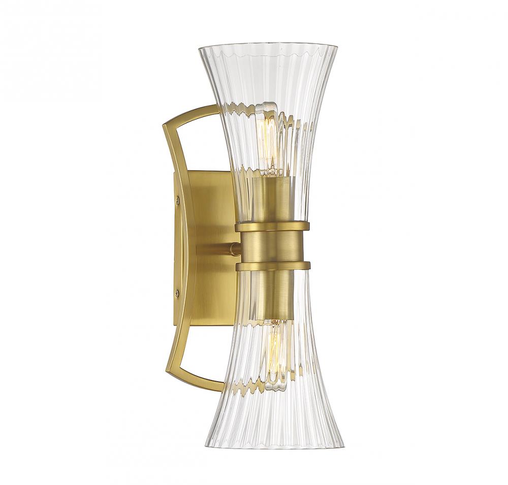 Bennington 2-Light Wall Sconce in Warm Brass