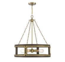 Savoy House Canada 1-1490-4-170 - Lakefield 4-Light Pendant in Burnished Brass with Walnut