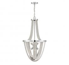 Savoy House Canada 1-1765-6-110 - Contessa 6-Light Chandelier in Polished Chrome with Wooden Beads