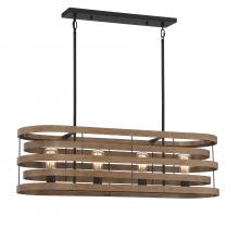 Savoy House Canada 1-2965-4-36 - Blaine 4-Light Linear Chandelier in Natural Walnut with Black Accents