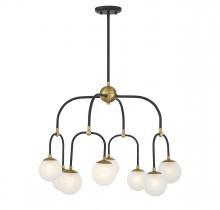 Savoy House Canada 1-6698-8-143 - Couplet 8-Light Chandelier in Matte Black with Warm Brass Accents