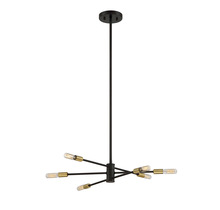 Savoy House Canada 1-7000-6-77 - Lyrique 6-Light Chandelier in Bronze with Brass Accents