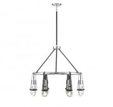 Savoy House Canada 1-7707-6-67 - Denali 6-Light LED Chandelier in Matte Black with Polished Chrome Accents
