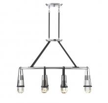 Savoy House Canada 1-7708-6-67 - Denali 6-Light LED Linear Chandelier in Matte Black with Polished Chrome Accents