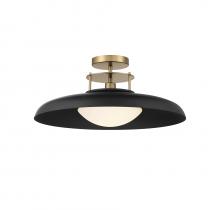 Savoy House Canada 6-1685-1-143 - Gavin 1-Light Ceiling Light in Matte Black with Warm Brass Accents