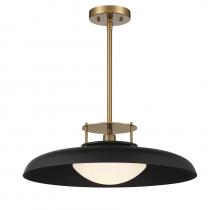 Savoy House Canada 7-1690-1-143 - Gavin 1-Light Pendant in Matte Black with Warm Brass Accents