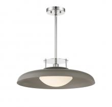 Savoy House Canada 7-1690-1-175 - Gavin 1-Light Pendant in Gray with Polished Nickel Accents