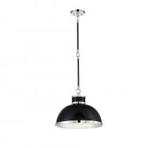 Savoy House Canada 7-8882-1-173 - Corning 1-Light Pendant in Matte Black with Polished Nickel Accents