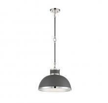 Savoy House Canada 7-8882-1-175 - Corning 1-Light Pendant in Gray with Polished Nickel Accents
