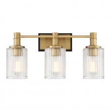 Savoy House Canada 8-1102-3-143 - Concord 3-Light Bathroom Vanity Light in Matte Black with Warm Brass
