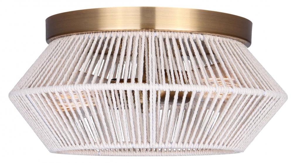WILLOW, IFM1120A13GD, 2 Lt Flush Mount, 60W Type A, 13" W x 6.25" H, Easy Connect Included