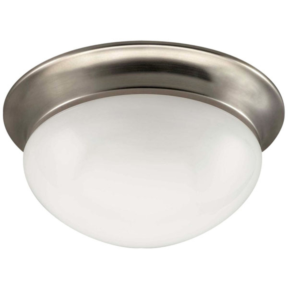 Fmount, 9" 1 Bulb Flush Mount, Frosted Glass, 60W Type A