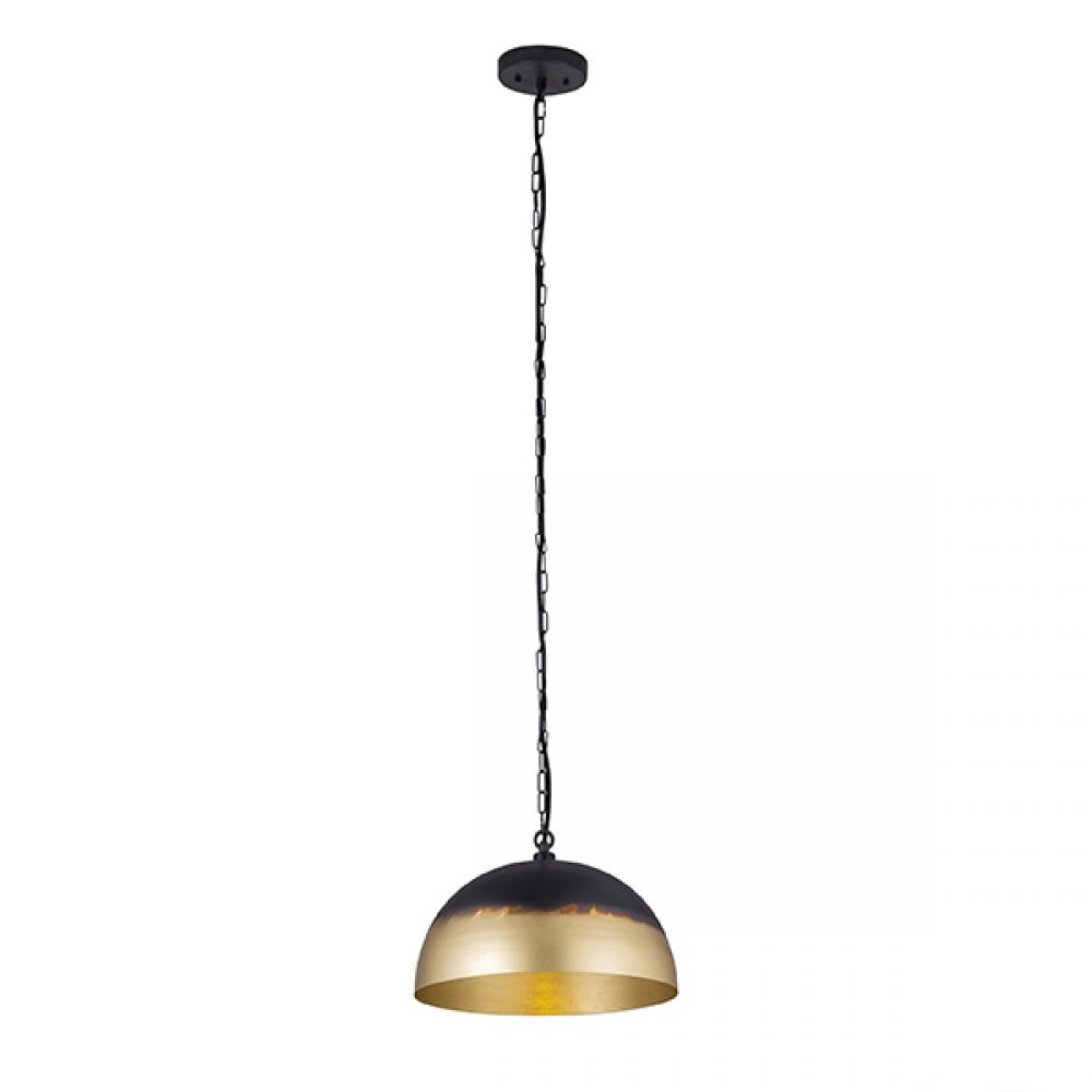 JAYA, Two Tone Color, 1 Lt 72" Length Black Cloth Cord and Chain Pendant, 60W Type A, 24" W 
