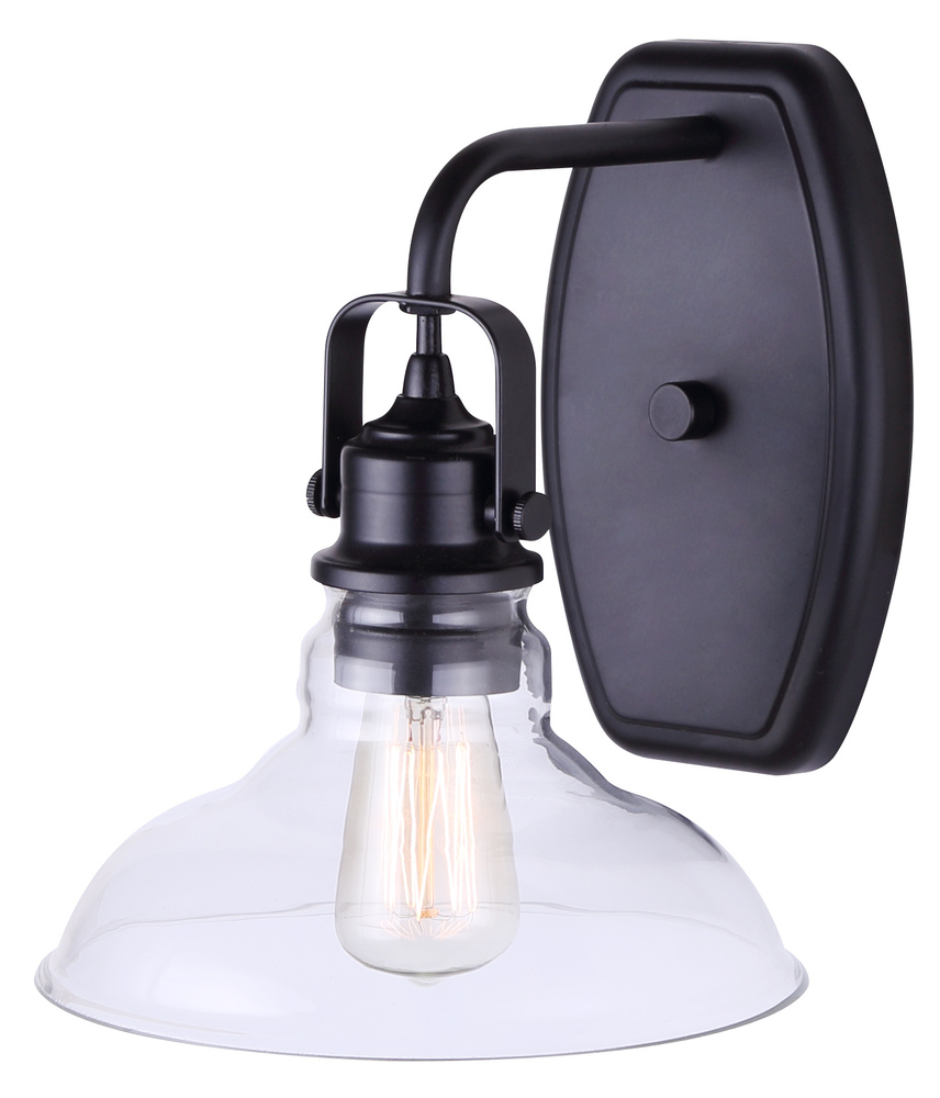 FARRELL, 1 Lt Wall Fixture, 100W Type A, 8" W x 9 3/4" H x 9 1/4" D, Easy Connect Includ