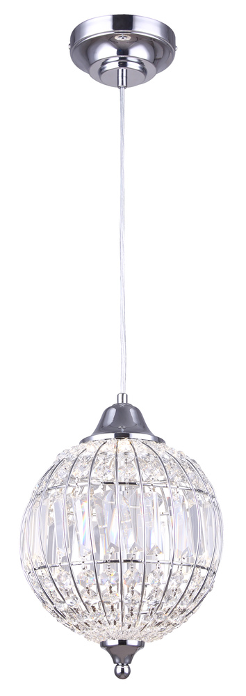 TILLY, 8 1/2" LED Chain Pendant, Crystal, 15.5W LED (Integrated), Dimmable, 750 Lumens