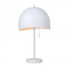 Canarm ITL1122A21WH - HENLEE, ITL1122A21WH, MWH Color, 1 Lt Table Lamp, 60W Type A, On-Off Pull Chain, 11.75" W x 21.2