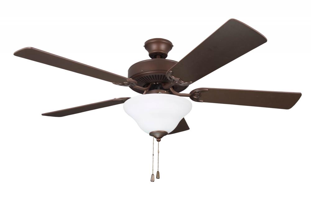 Builder's Choice 52 in. Oil Rubbed Bronze Ceiling Fan with Light kit