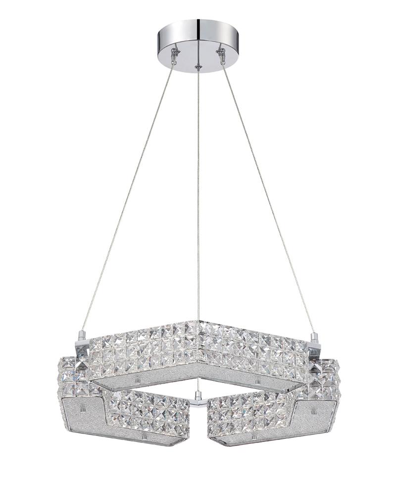 CARINA series 6 Light 21 in. Optic Crystal Pendant in a Chrome finish