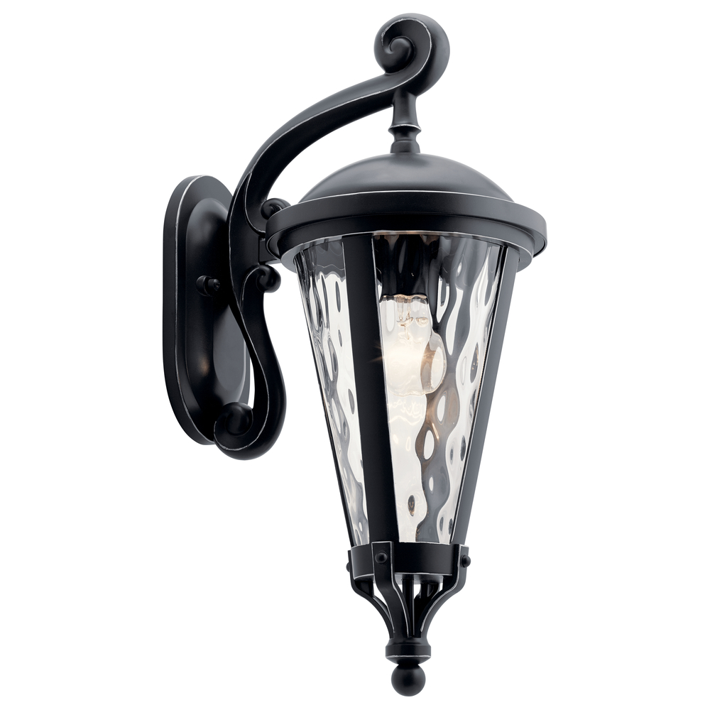 Cresleigh 22" 1 Light Wall Light Black with Silver Highlights