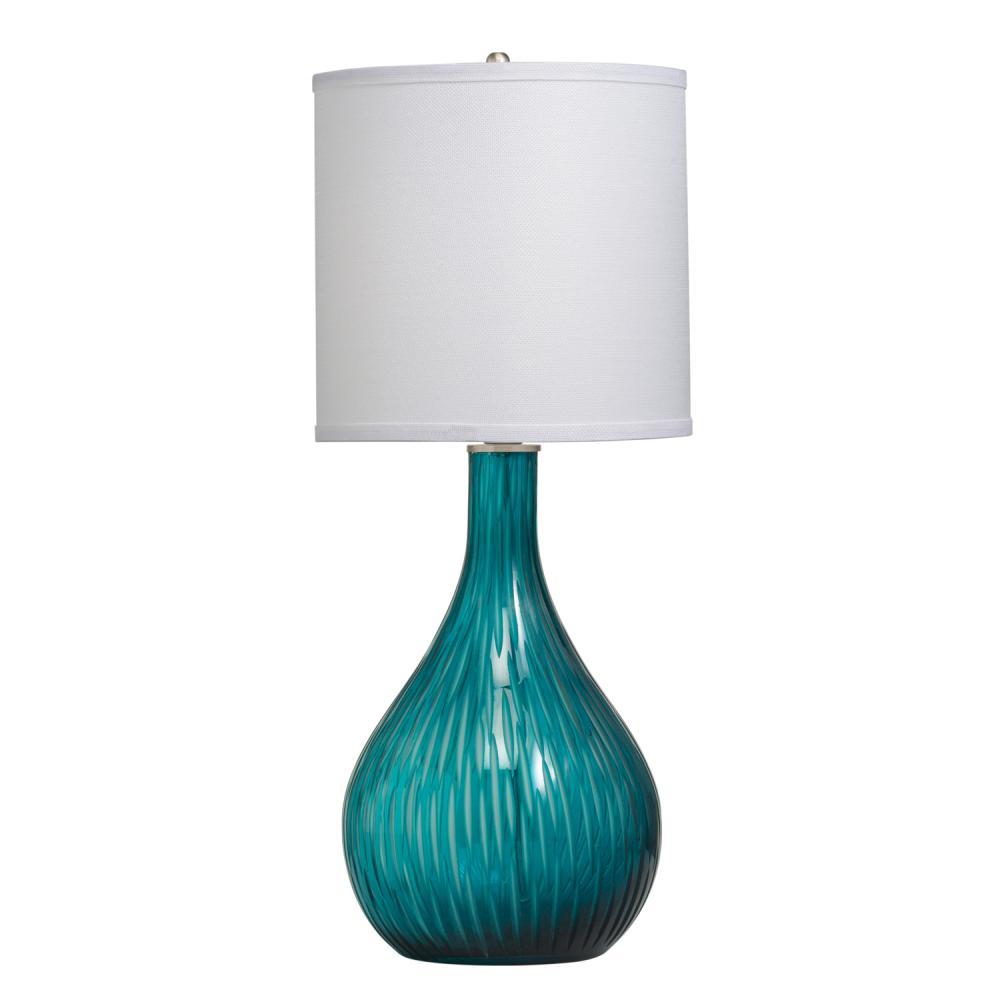 One Light Aqua Table Lamp