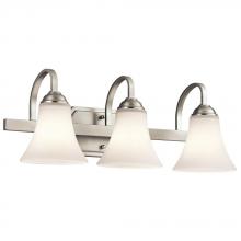Kichler 45513NIL18 - Keiran 22" 3 Light LED Vanity Light with Satin Etched White Glass in Brushed Nickel