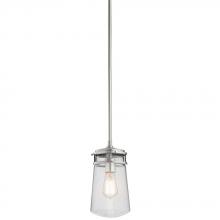 Kichler 49447BA - Lyndon 11.75" 1 Light Pendant with Clear Seeded Glass Brushed Aluminum
